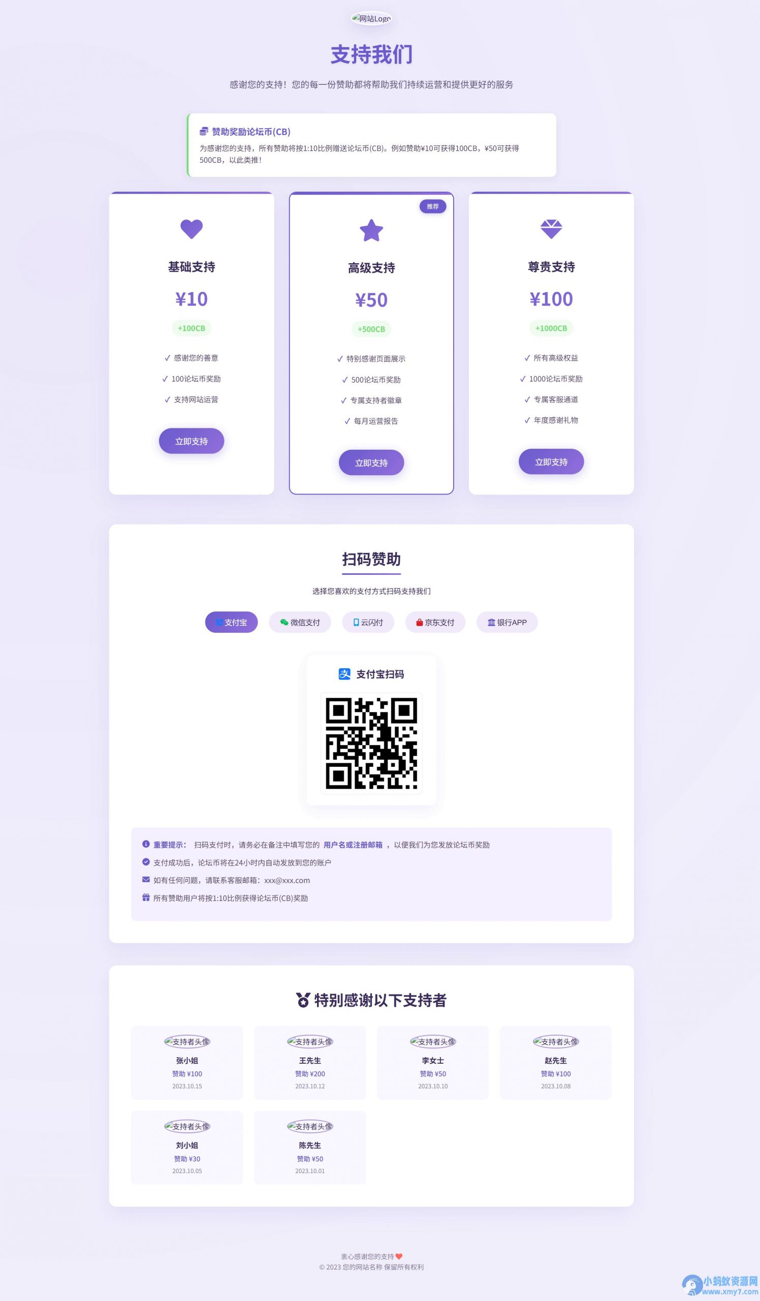 全支付平台赞助页面HTML单页 – 聚源副业-聚源资源站