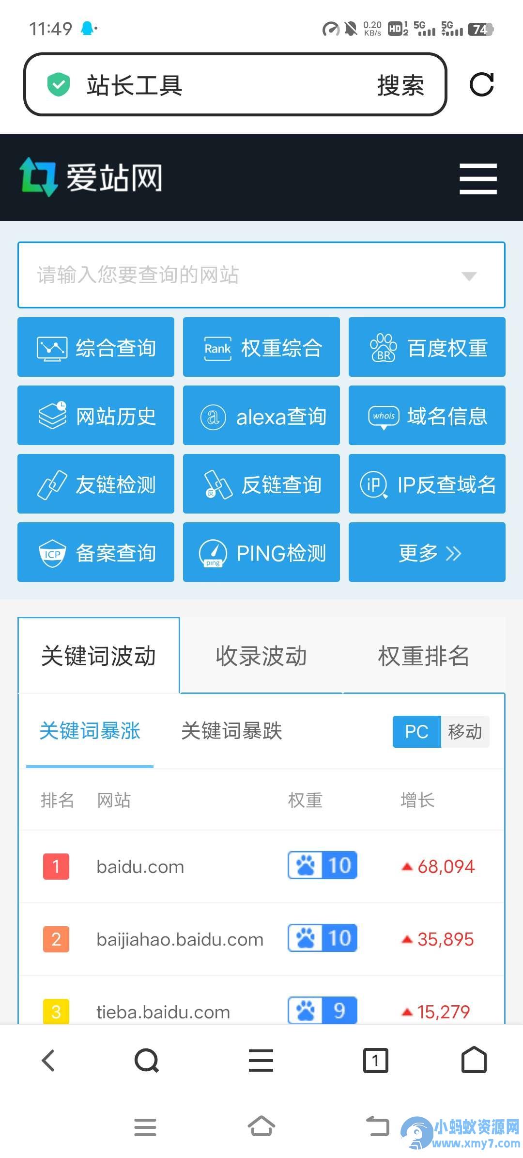 仿爱站风格带后台完整版 – 聚源副业-聚源资源站