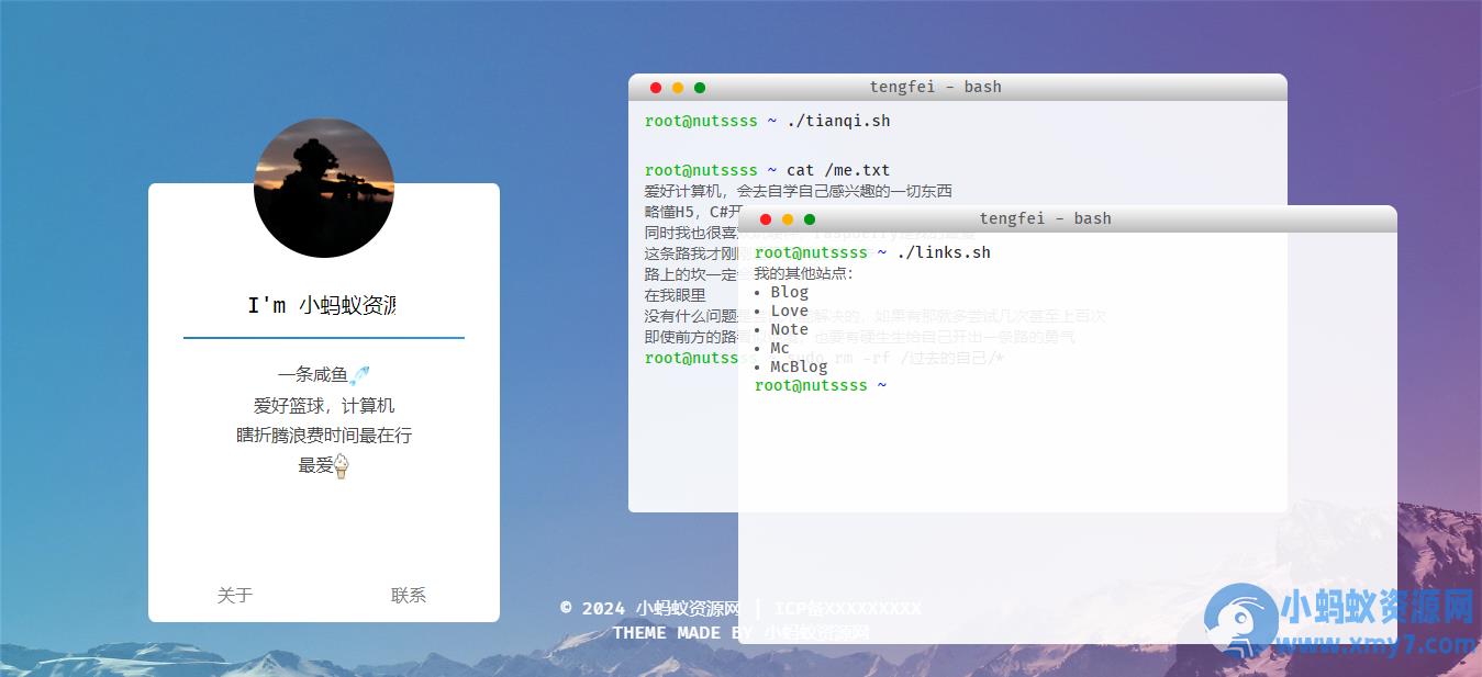 HTML源码 – 简洁自适应个人码农主页 – 聚源副业-聚源资源站