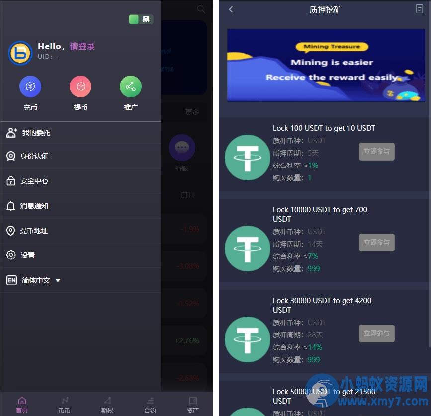 多语言区块链交易所/bbvcoin交易所/15国语言+秒合约+申购+矿机/带搭建教程