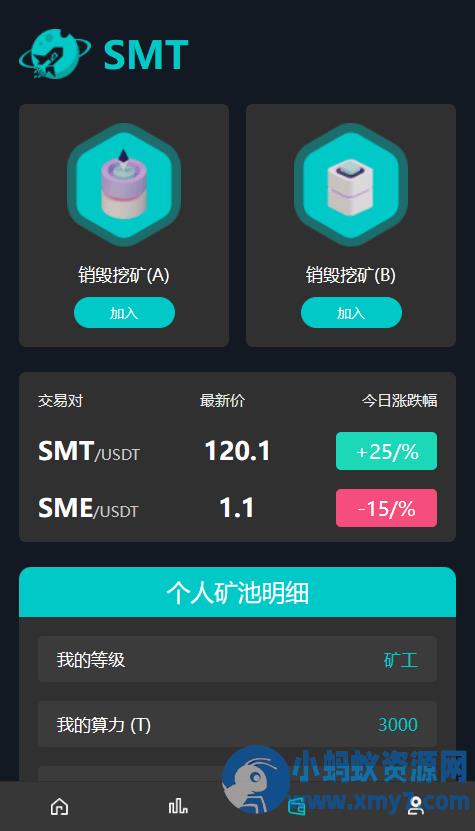 dapp去中心化应用/SMT挖矿理财源码/矿池/挖矿