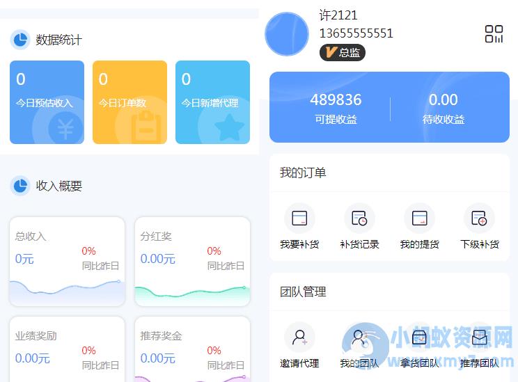 微商代理商补货商城系统源码 – 聚源副业-聚源资源站
