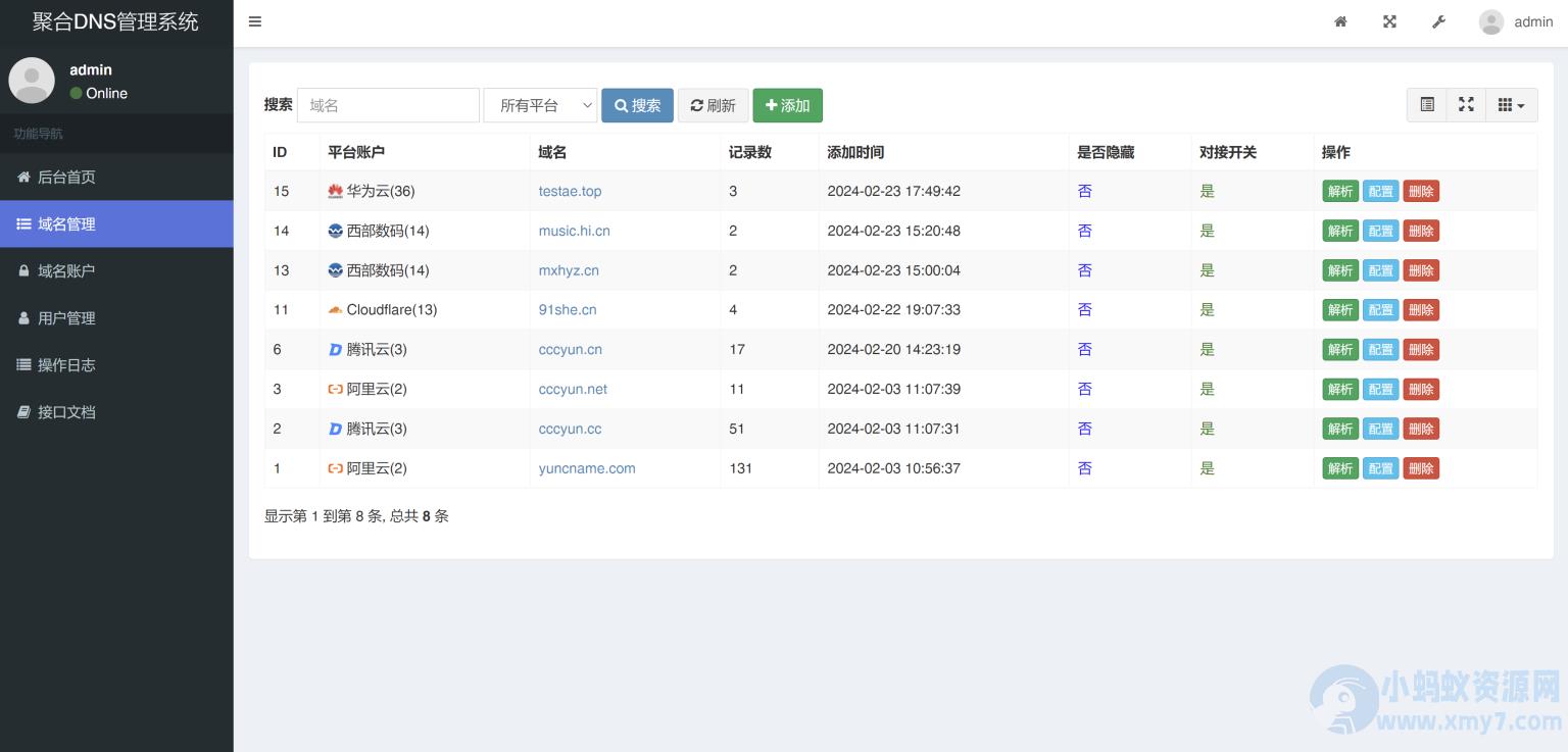 彩虹聚合DNS管理系统v1.0全新发布 – 聚源副业-聚源资源站