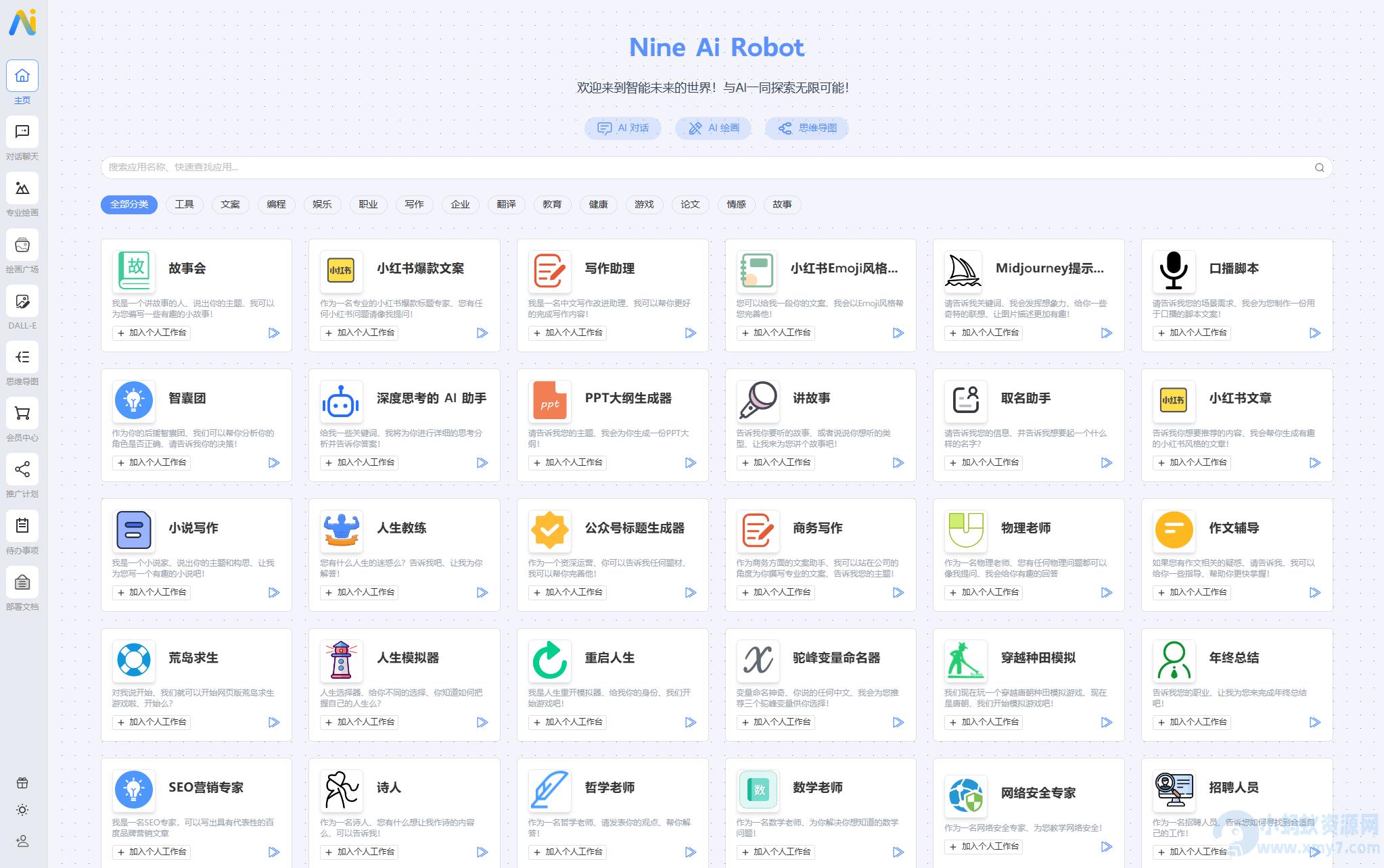 NineAi 新版AI系统网站源码 ChatGPT – 聚源副业-聚源资源站