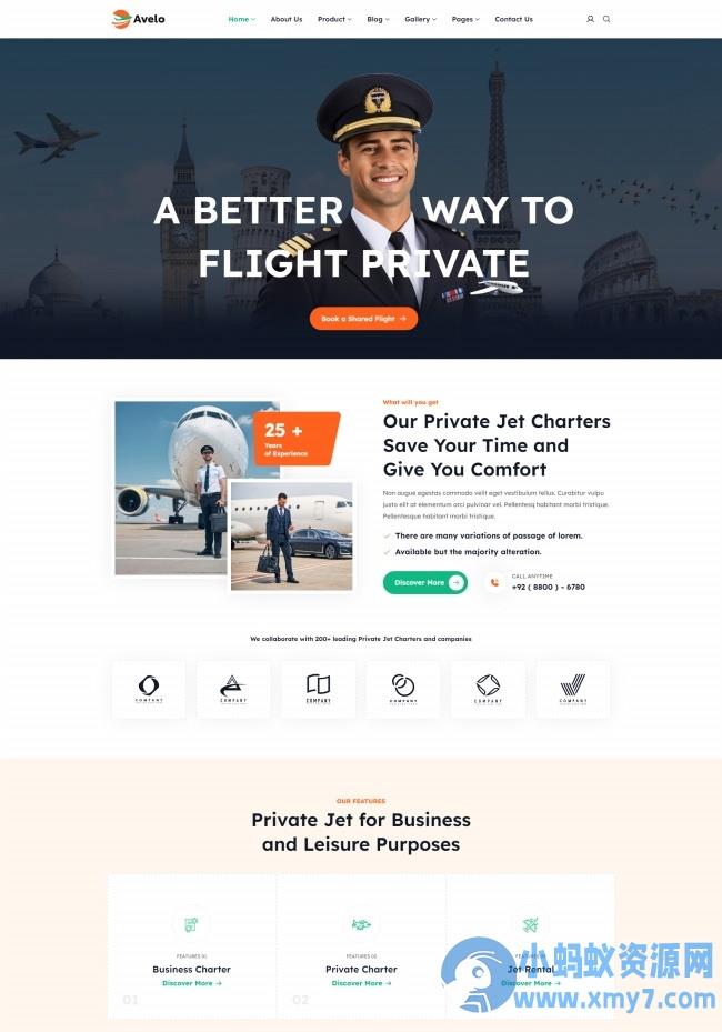 HTML5航空公司宣传网站模板 – 聚源副业-聚源资源站