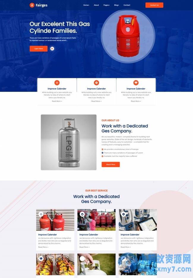 HTML5液化石油气公司网站模板 – 聚源副业-聚源资源站