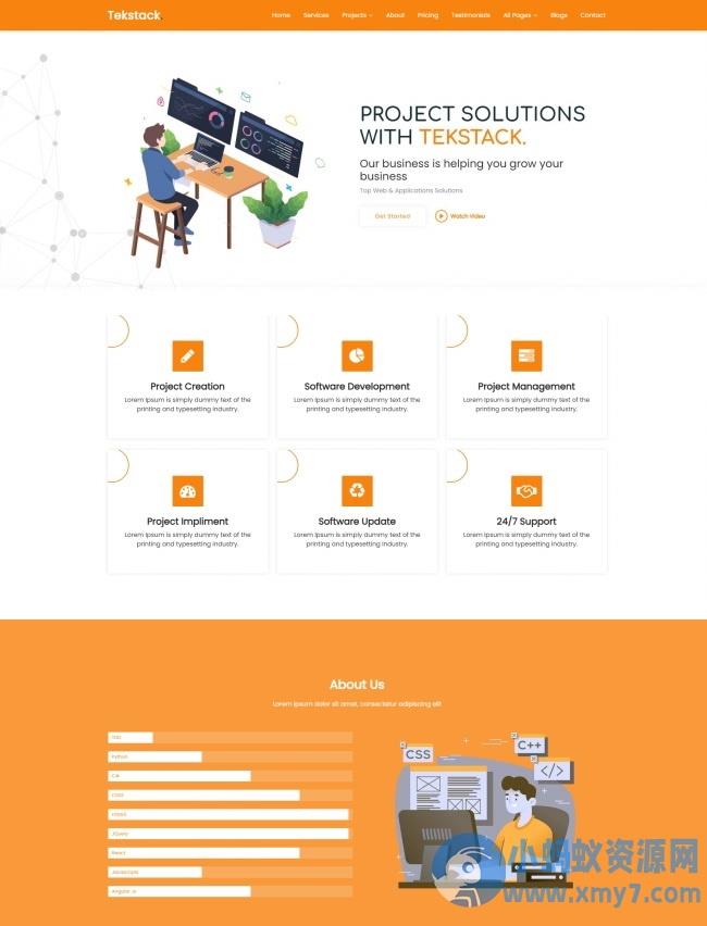 HTML5项目解决服务公司网站模板 – 聚源副业-聚源资源站