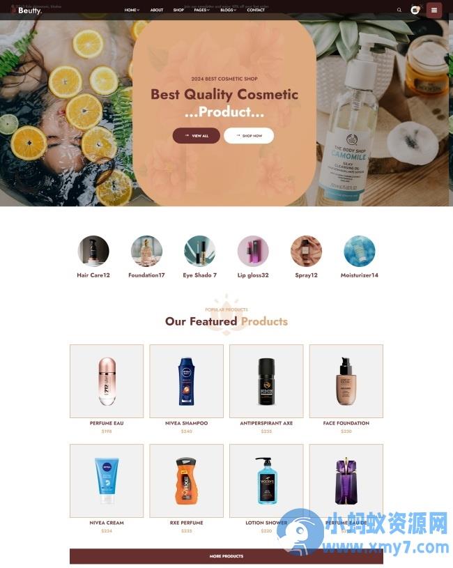 HTML5化妆品店在线宣传网站模板 – 聚源副业-聚源资源站
