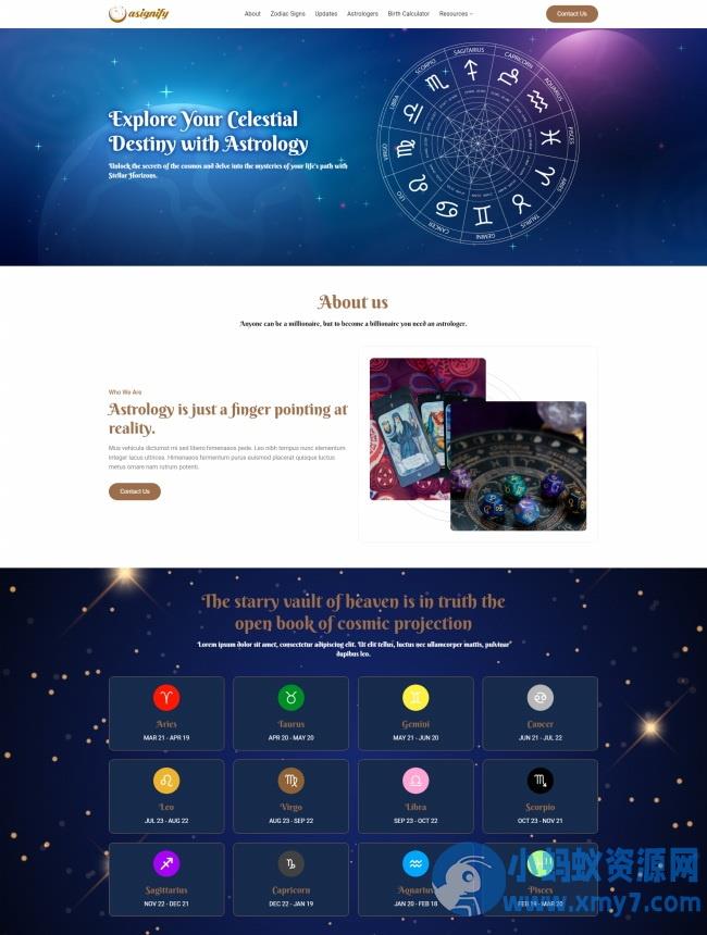 星座占卜资讯HTML5网站模板 – 聚源副业-聚源资源站