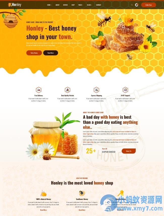 HTML5蜂蜜在线购物商城网站模板 – 聚源副业-聚源资源站