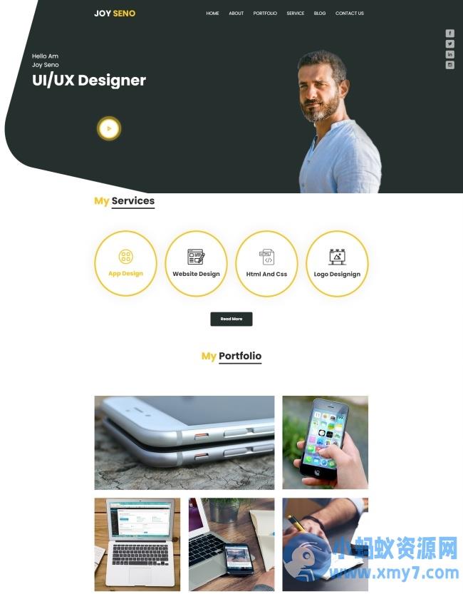 UI设计师个人简历展示网站模板 – 聚源资源站-聚源资源站