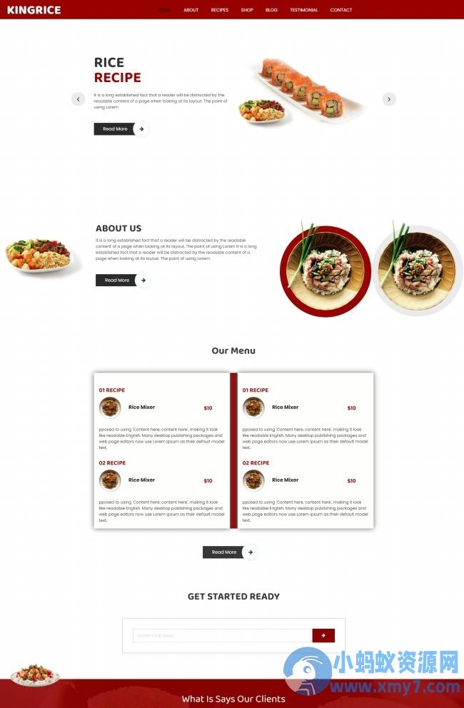 餐饮美食行业宣传网站HTML5模板 – 聚源资源站-聚源资源站