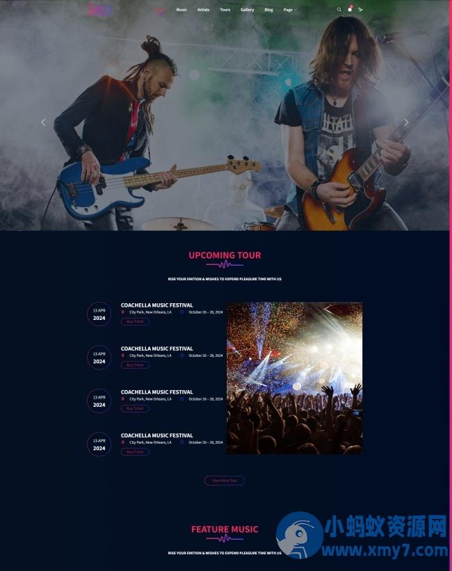 HTML5音乐节演唱会宣传网站模板 – 聚源资源站-聚源资源站